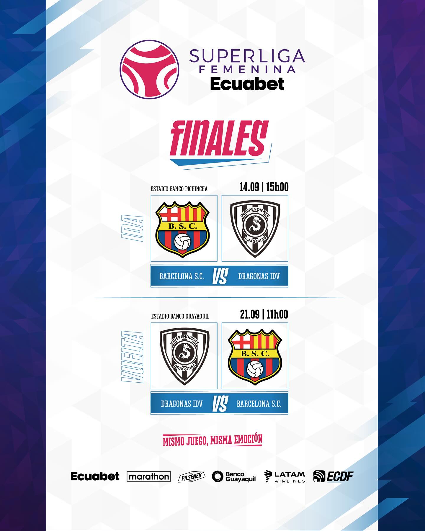 Fixture Gran Final Super Liga Femenina 2024 IDV VS Barcelona