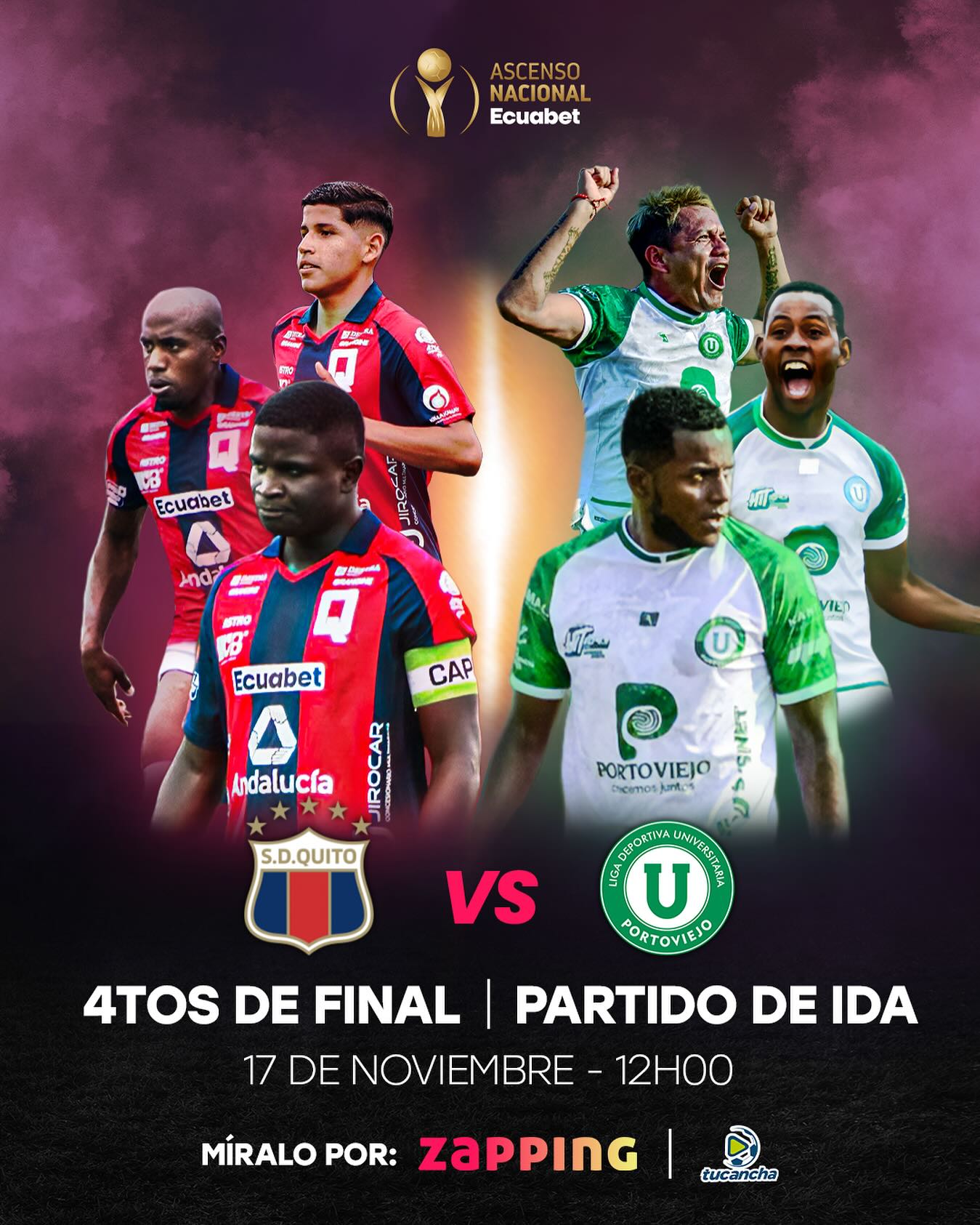 Fixture Deportivo Quito VS Liga de Portoviejo 4tos. de Final Ascenso Nacional 2024 Ecuador Zapping