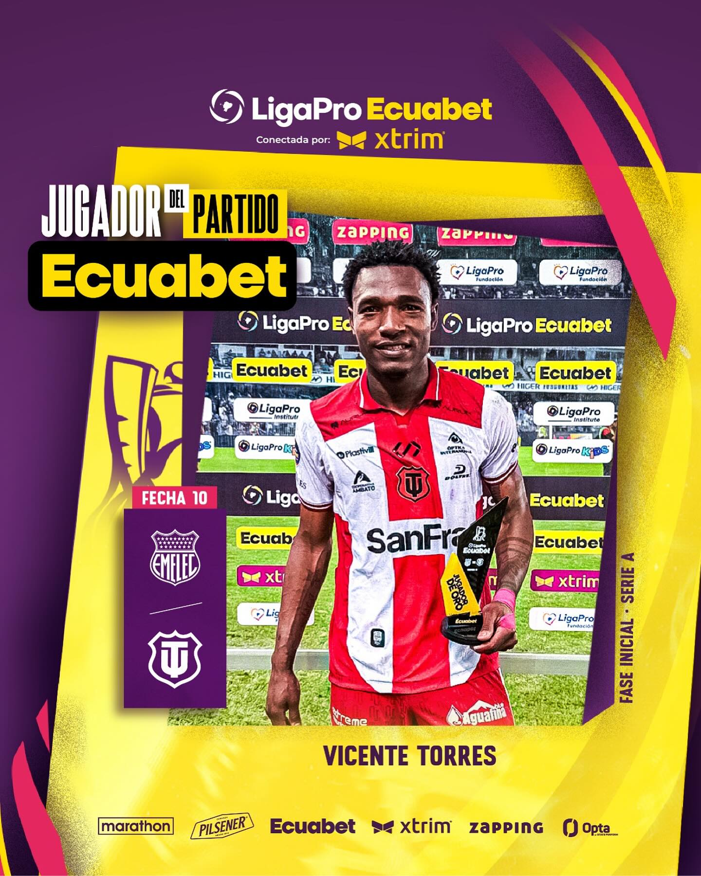 Emelec VS Tecnico Universitario 10ma. Fecha Liga Pro 2025 El Jugador