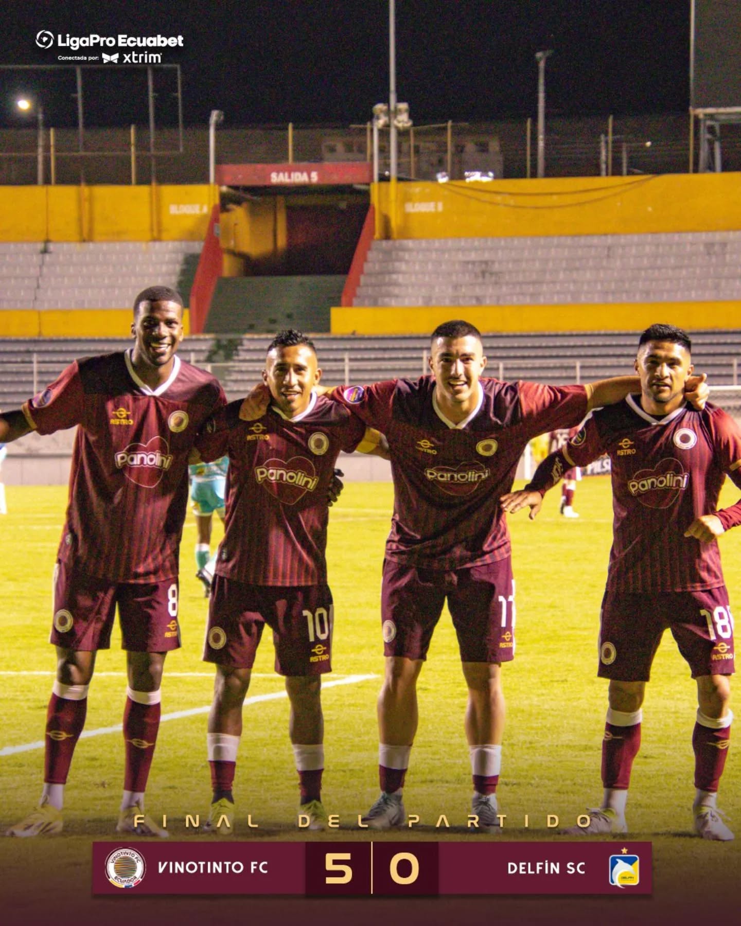 VinoTinto VS Delfín 8va. Fecha Liga Pro 2025 Ecuador 8