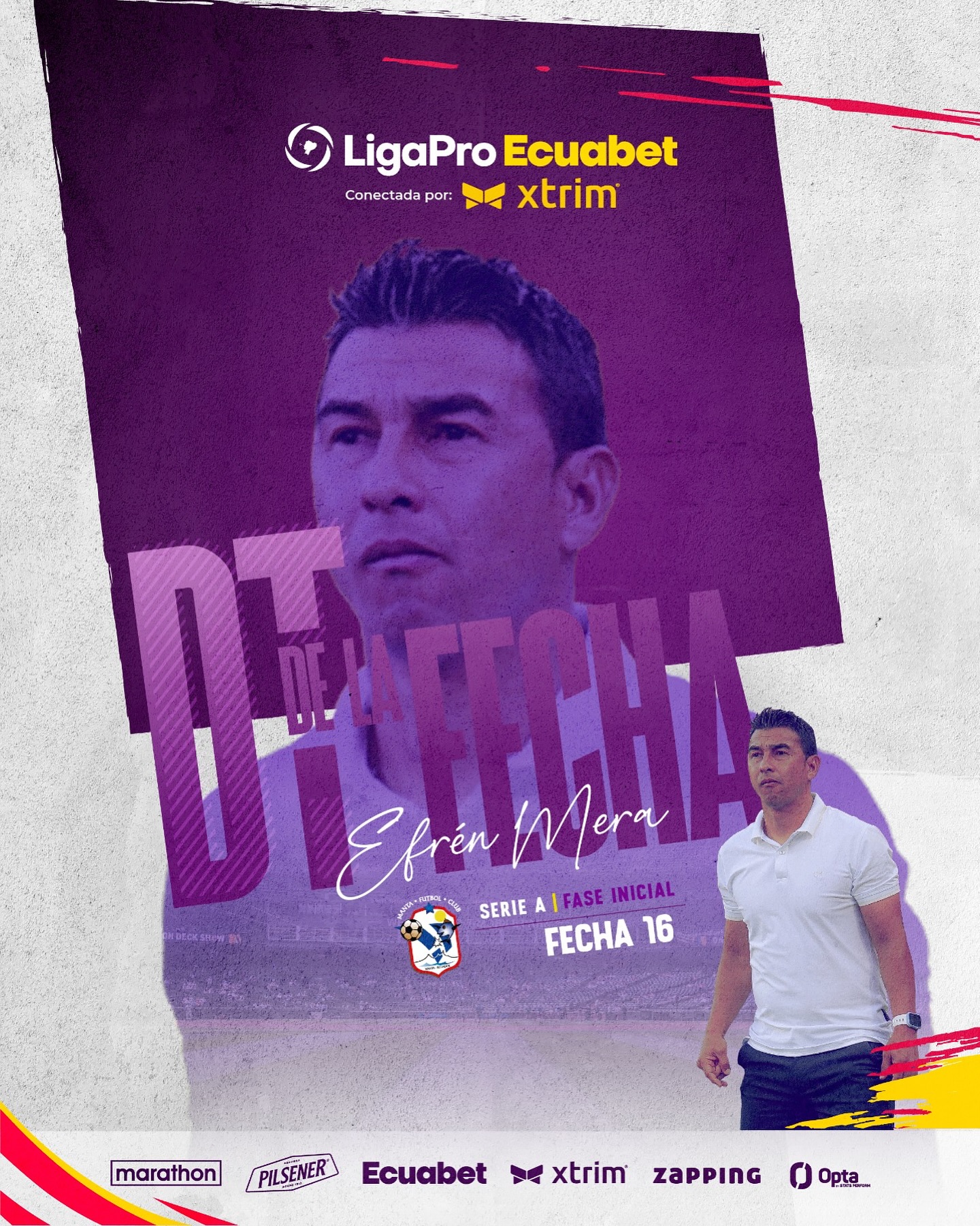 El DT de la 16ava. Fecha Liga PRO 2025 Ecuador