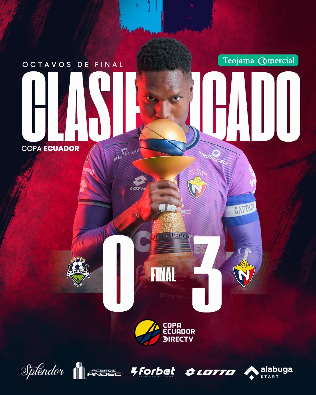 Fixture El Nacional VS 22 de Julio16 avos. de Final Copa Ecuador 9