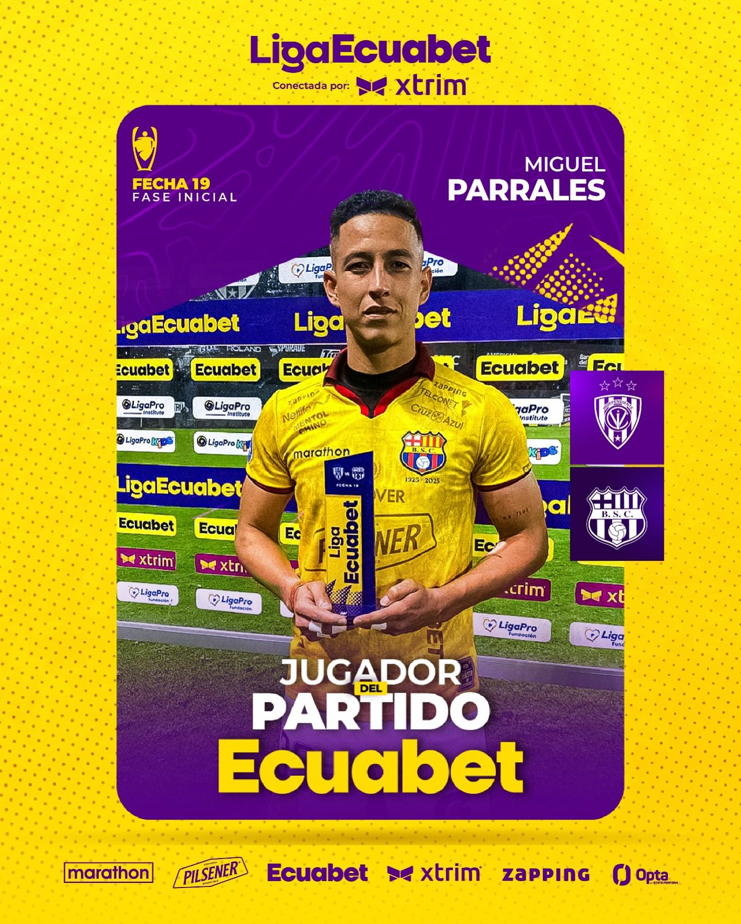 Independiente VS Barceona 19ava. Fecha Liga PRO 2025 El Jugador