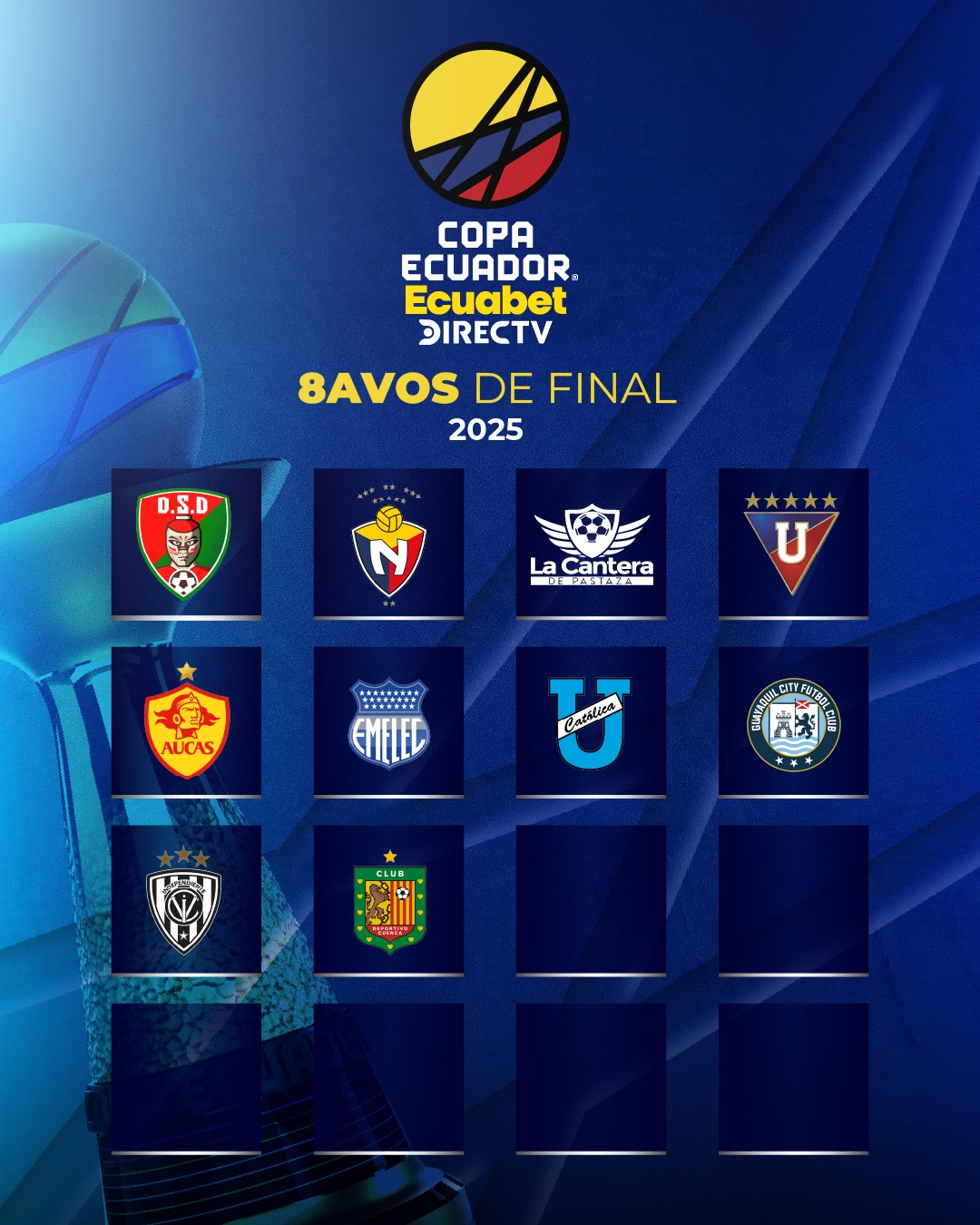 Clasificados 8vos. Copa Ecuador 2025