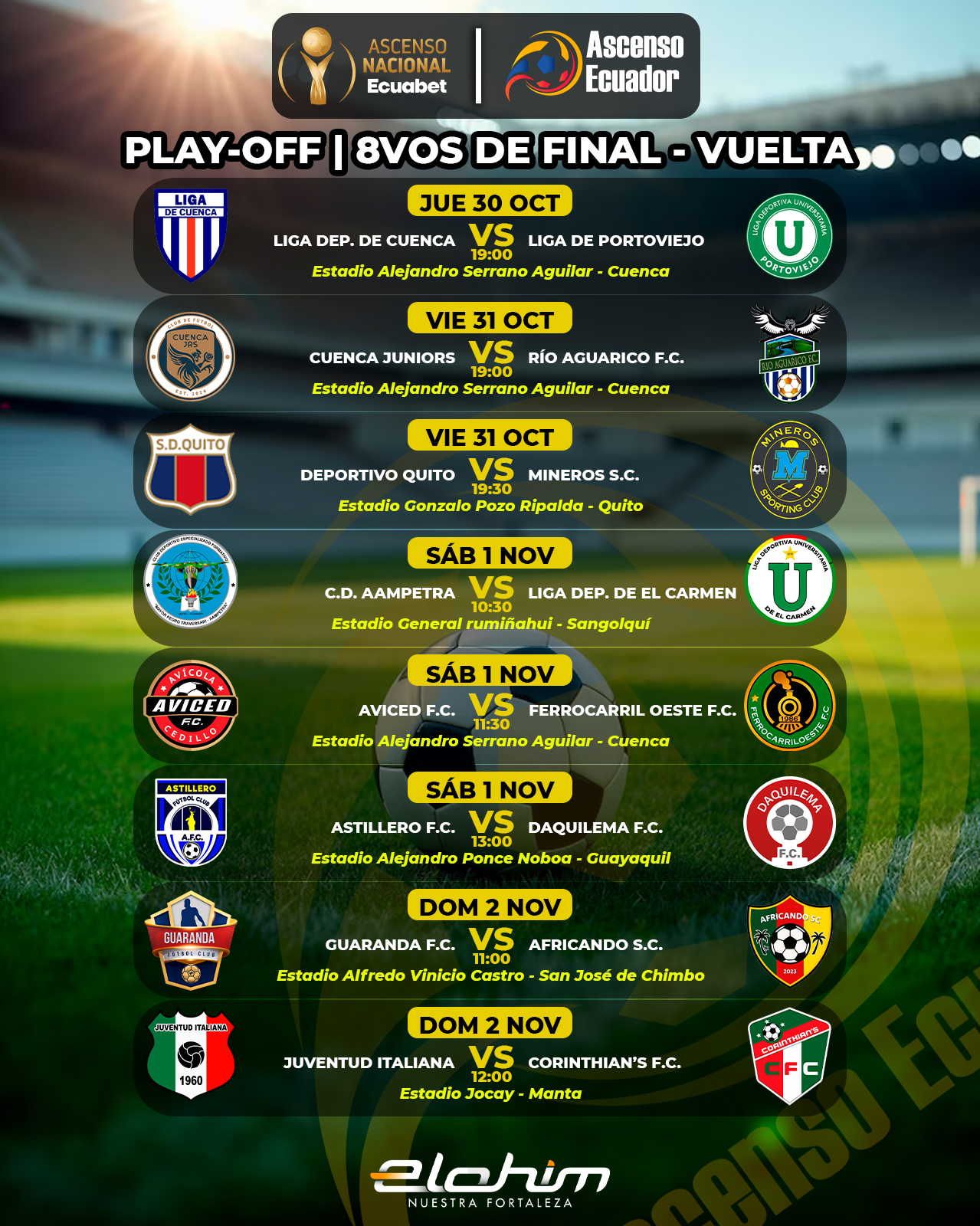 Fixture 8vos. Ascenso Nacional 2025