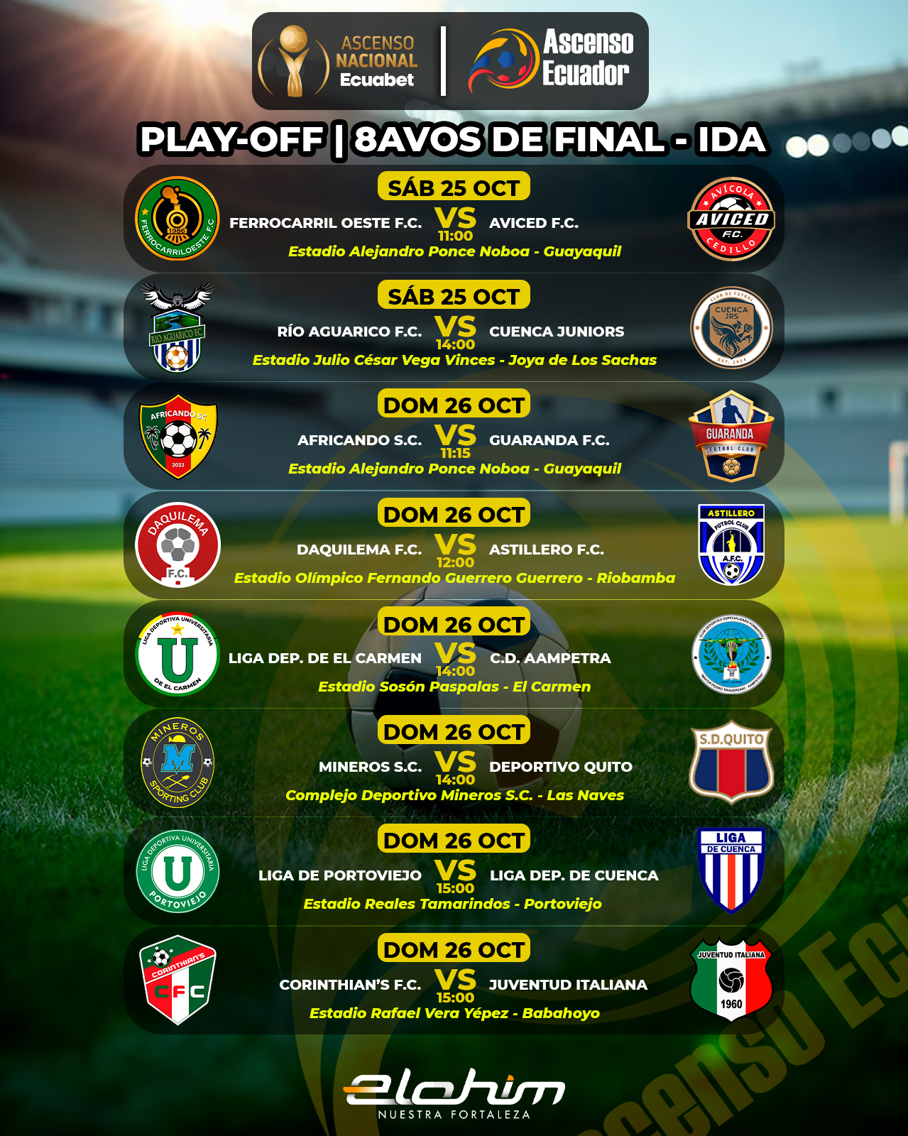 Fixture 8vos. de Final Ascenso Nacional 2025