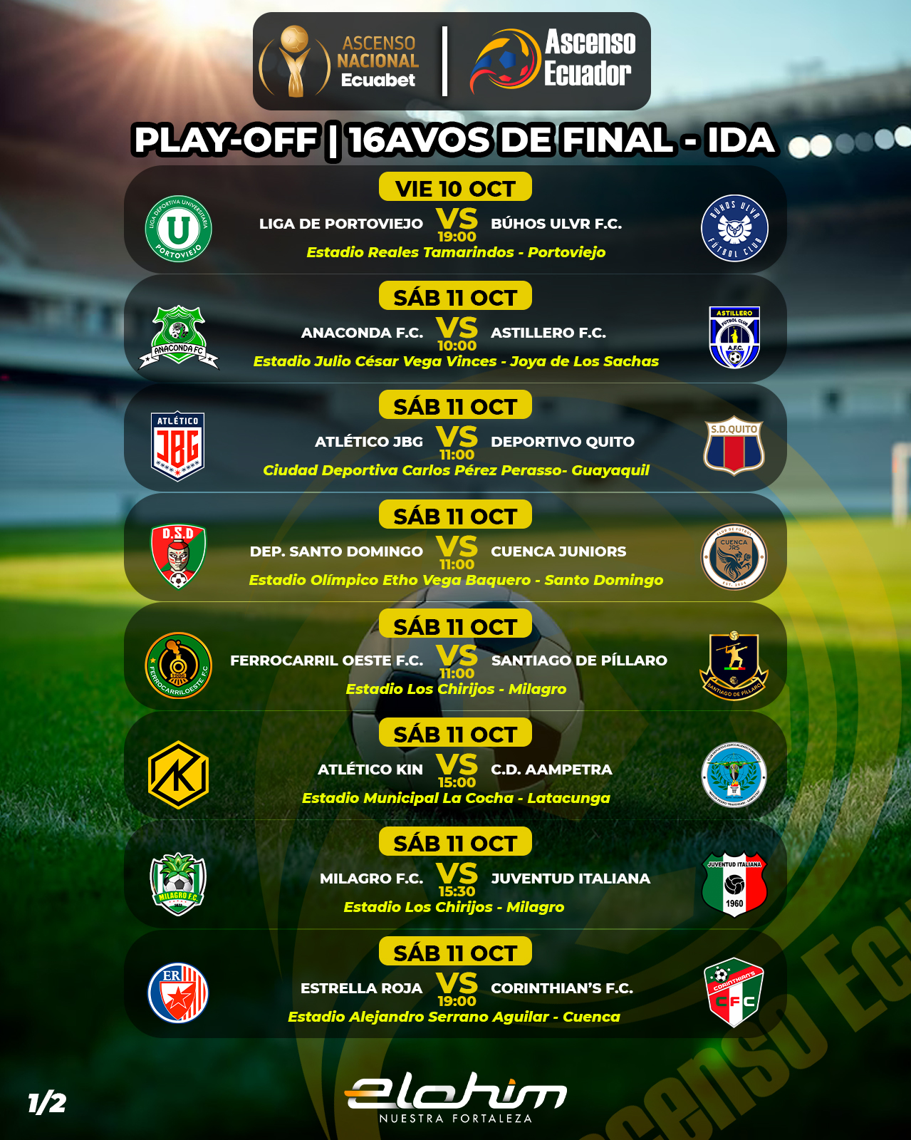 Fixture IDA 16avos. Ascenso Nacional 2025