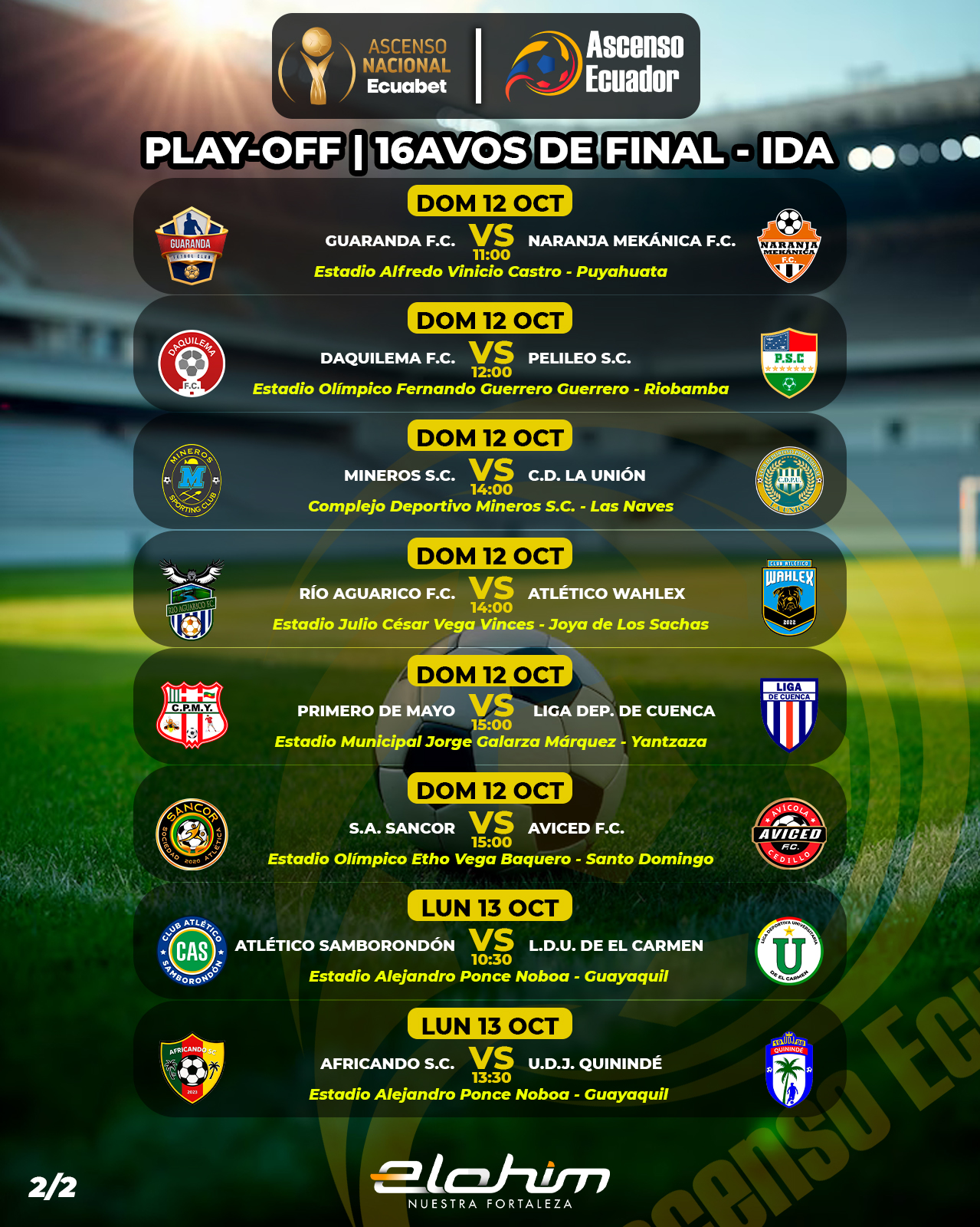 Fixture IDA 16avos. Ascenso Nacional 2025.