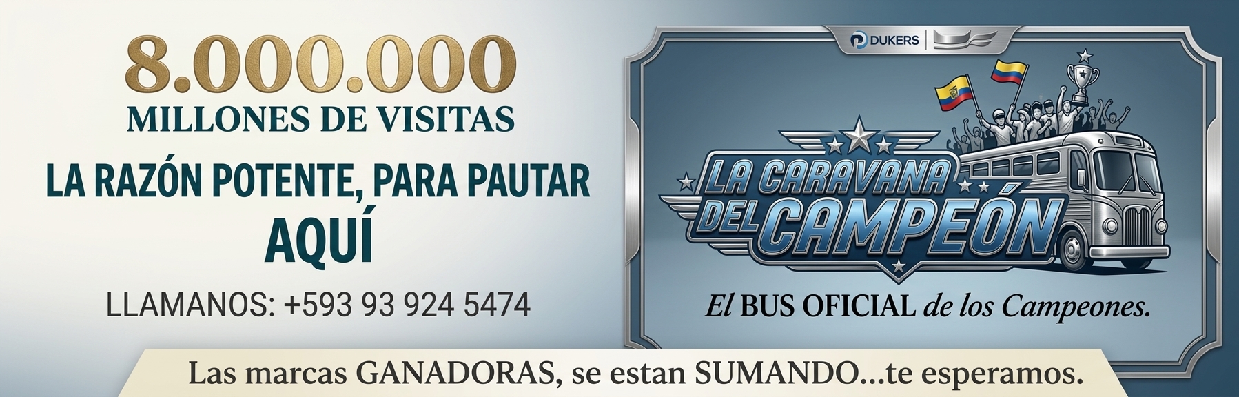 Pauta con nosotros Caravana del Campeón